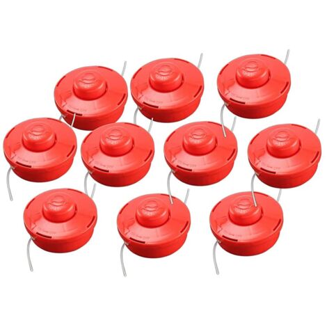Trintion 10 Stück fadenkopf für motorsense Doppelfadenkopf Fadenspule Rasentrimmer Ersatzspule Nylonfaden M10x1.25 mm