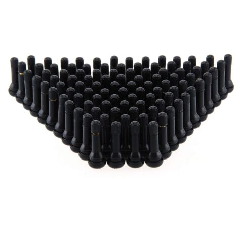 Trintion 100Pcs Car Tire Valve Stem TR414 Car Tyre Caps Rubber Snap in Tubeless with Metal Valve Puller Tool Dust Caps for Car Tyres Tubeless Rim Holes on Standard Vehicle Tires