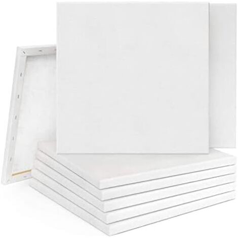 Trintion 10er Set Künstler-Leinwand 20x20 cm  Vorgehärtete Baumwoll-Leinwände auf Holzrahmen, Säurefrei & Dreifach Grundiert, Ideal für Acryl- und Ölgemälde
