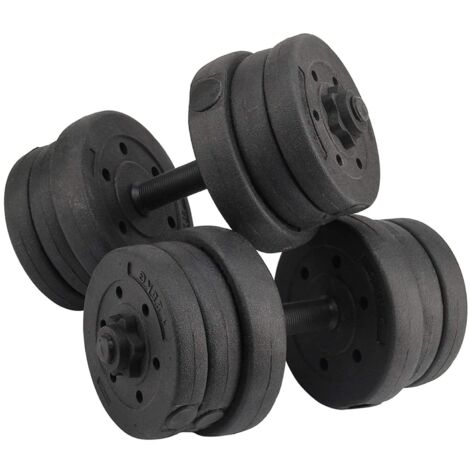 Trintion 20kg Adjustable Dumbbell Set Hand Weight Strength Lifting Training Barbell Gym Dumbellsweights with Connecting Rod Exercise Equipment for Home Workout Men/Women Black