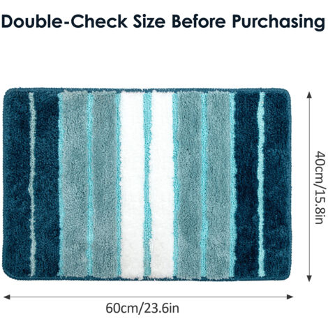Trintion Bath Mat, Rug Extra Soft and Absorbent, Non-Slip Washable Rugs for Shower Floor, Machine Washable Shaggy Bath Mats Rugs (Gray, 40 x 60 cm) (Turquoise, 40 x 60 cm)