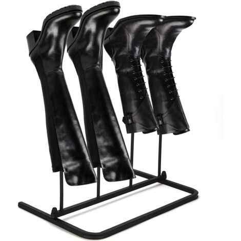 Trintion Boot Rack tient 2 paires Wellies Fer Chaussures de marche Stand Boot Arbres de stockage Porte-chaussures intérieures et extérieures pour Wellington Bottes de marche à cheval
