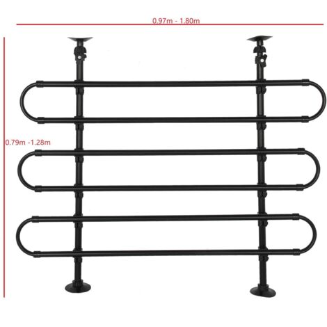 Trintion Car Dog Guard Barrier 0.79-1.28m0.97-1.8m Adjustable Vehicle Dog Guards for Cars Universal Adjustable Metal Car Dog Guard Barrier