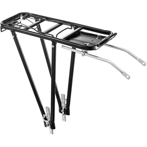 Trintion Fahrrad Gepäckträger hinten, Alu Fahrradständer, Gepäckträger Mountainbike verstellbar für 26/28 Zoll Fahrräder, mit Federklappe Spanngurt und Reflektorhalter