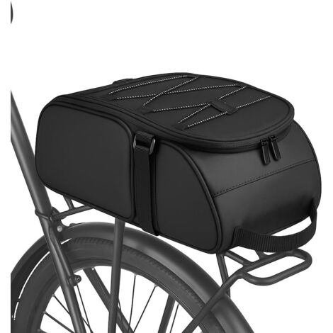 Trintion Fahrradtasche für Gepäckträger mit Kühlfunktion 10L gepäckträgertasche Wasserfest & Reflektierend (Schwarz)