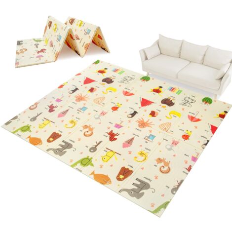 Trintion Faltbare Baby-Spielmatte  Extra große, wasserdichte Krabbelmatte aus Schaumstoff, weiche und tragbare Bodenspielmatte für Säuglinge und Kleinkinder  leicht zu reini (A - 180 x 200 cm)