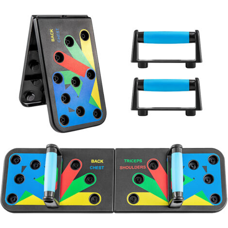 Trintion Foldable Push Up Board, 14 in 1 Press Up Rack Board Train Gym Fitness System Multi-function Home Gym Equipment Workout Exercise Stands for Body Training for Shoulders,Chest,Back and Triceps