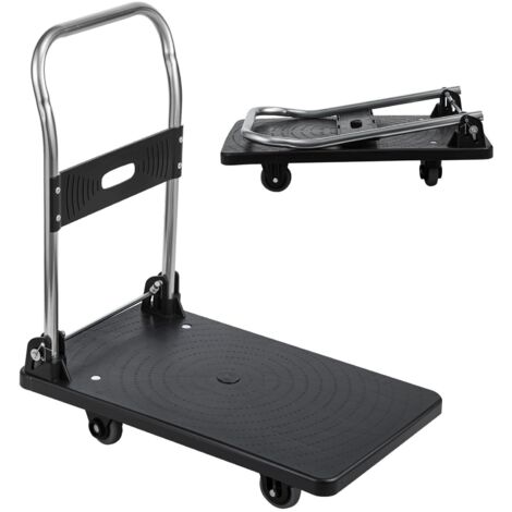 Trintion Folding Platform Trolley, Heavy Duty Hand Sack Truck with Handle, Rolling Flatbed Cart Dolly for Easy Transportation and Heavy Lifting (400kg Capacity)