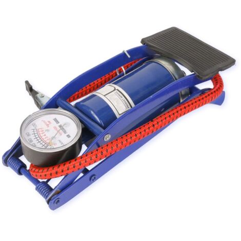 Trintion Foot Pump 59cm Hose Portable Air Inflator Thumb Lock Connector Saving and Labor Time Single Cylinder with Accurate Pressure Gauge for Bicycle Motorcycle Balls and Other Inflatables