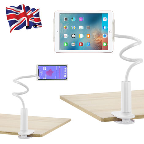 Trintion Gooseneck Tablet Holder, 360° Flexible Tablet Stand, Adjustable Tablet Stand for iPad Mini Air Samsung Galaxy Tab iPhone Switch 4.5-10.5" Devices (White)