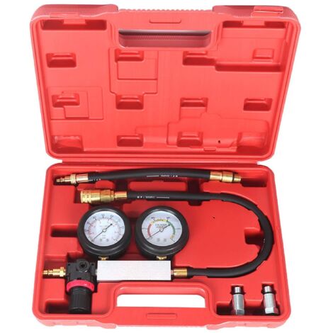 Trintion Oil Pressure Tester Maximum 100 PSI Cylinder Tester Car Petrol Box Oil Pressure Meter Gauge Tester Tool Kit