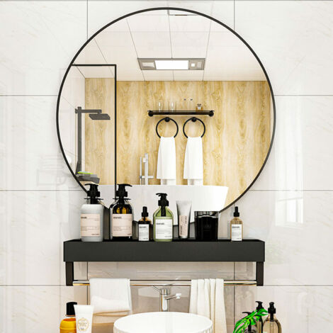 Trintion Round Mirror 60cm Circle Hanging Wall Mirror Home Decorative Wall Mounted Vanity Mirror for Bathroom Living Room