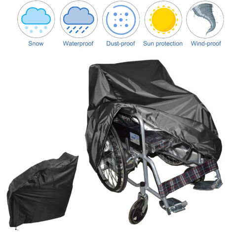 Trintion Wheel Chair Cover Mobility Scooter Storage Protection Cover 210D Oxford Heavy Duty Waterproof Outdoor Rain Cover with Elastic Band Resist Snow Rain Sun Wind Dust 40 x 126 x 109 cm