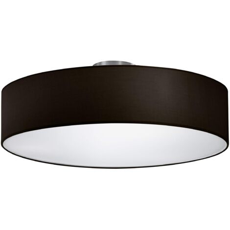 Trio 603900302 Plafoniera, Nichel Opaco, Paralume in Tessuto Nero, 50 cm, Nero