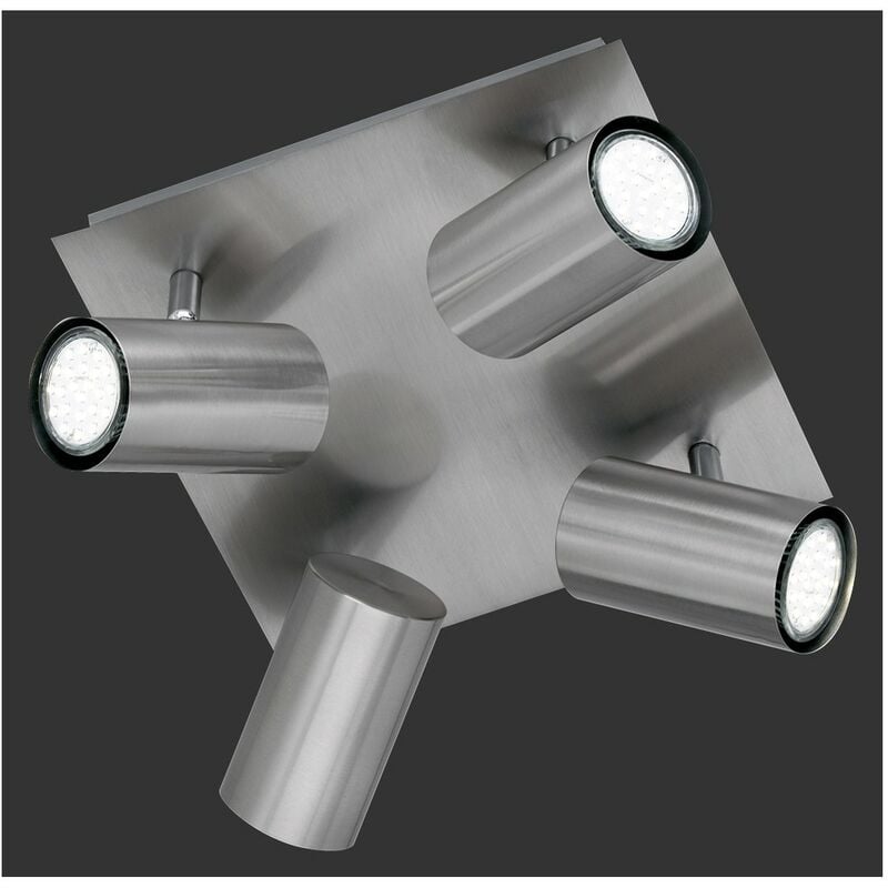 Trio - Plafonnier Carré 4 Spots Orientables Marley Nickel Lighting