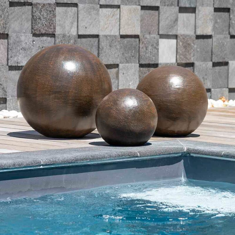 Wanda Collection - Trio boules décoratives extérieur brun - Marron