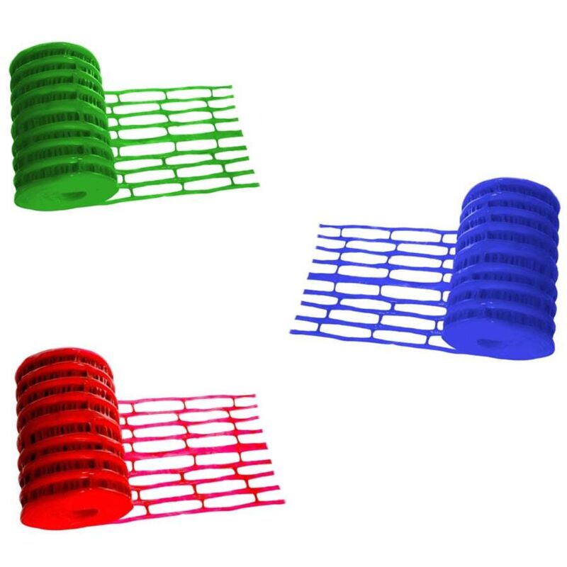 Trio de grillages avertisseur 25 m x 30 cm = bleu + rouge + vert