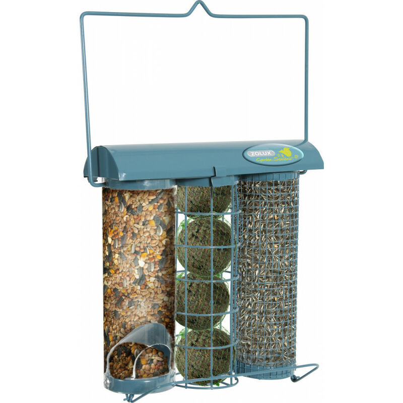 

Zolux - Trio feeder Azur. 20 x 9 x altura 22,5 cm . para aves