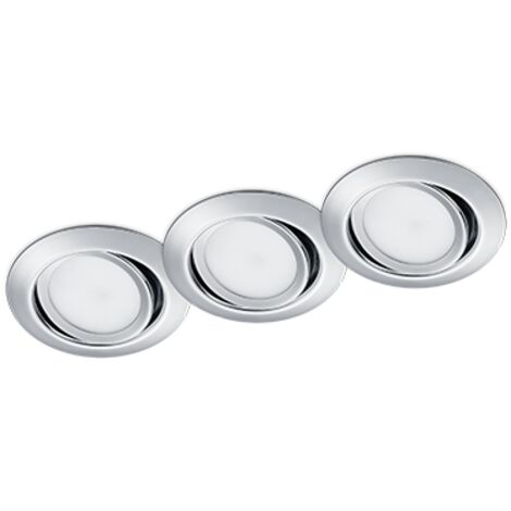 TRIO - KIT 3 FARETTI LED RILA AD INCASSOTONDI CROMO 3x SMD LED, 5W · 3x 450lm, 3000K