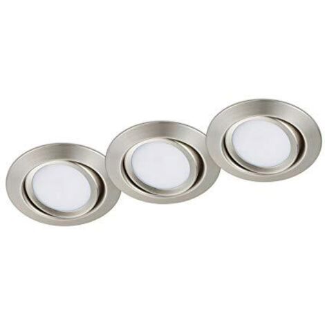 TRIO - KIT 3 FARETTI  RILA AD INCASSO LED TONDI ACCIAIO 3x SMD LED, 5W · 3x 450lm, 3000K DIAM. 80CM