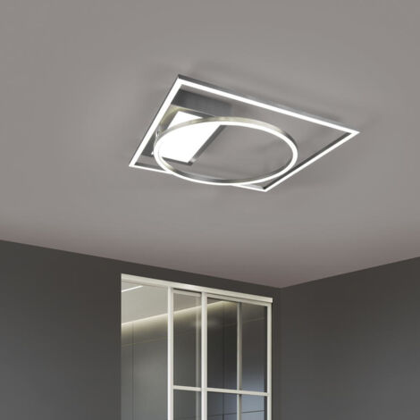 Trio LED Deckenleuchte Downey nickel matt, Fernbedienung, schwenkbar Deckenleuchte