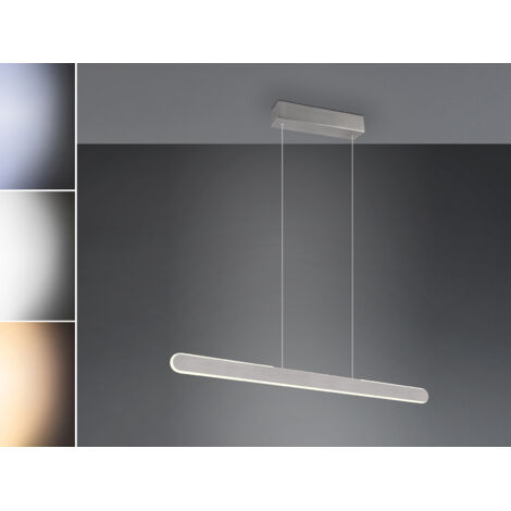 TRIO LED-Pendelleuchte Helios 343310105 aluminiumfarbig, 28 W, 3300 lm, CCT
