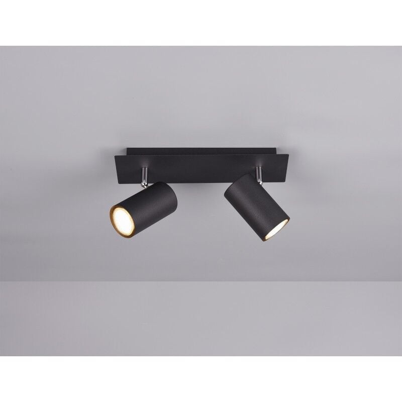 Plafonnier/applique Led 2 lampes culot GU10 noir - Trio - Marley II