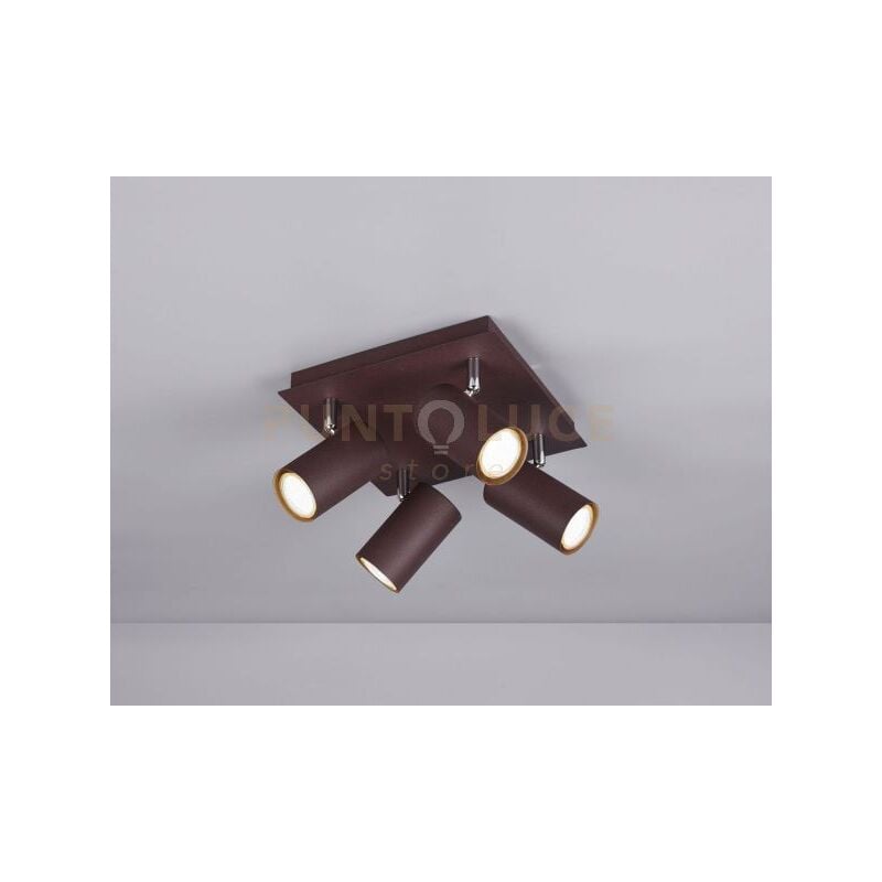 Trio Lighting - Barra 4 faretti marley cilindro metallo 802430424 ruggine
