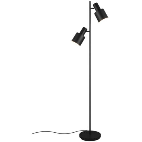 TRIO LEUCHTEN LAMPADAIRE AGUDO 419400232, NOIR MÉTAL MAT/BEIGE/CAFÉ, EXCL. 3X E27