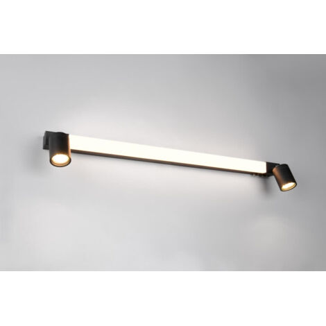 TRIO LEUCHTEN LED APPLIQUE DE SALLE DE BAIN ENRICO 281479332, MÉTAL NOIR MAT, 9 WATT LED, EXCL. 2X GU10, COULEUR DE LA LUMIÈRE R
