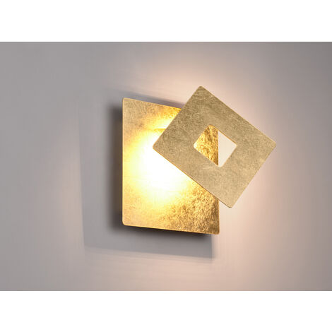 Trio Leuchten LED Wandleuchte Leano 6W, warmweiß goldfarbig Metall Wandleuchten