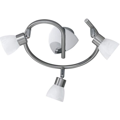 Trio Leuchten Mercury Trio 8161931-07 Lampada da Soffitto con Alogena, in Nichel Opaco, Vetro Bianco G9, 28 W [Classe di efficienza energetica C]