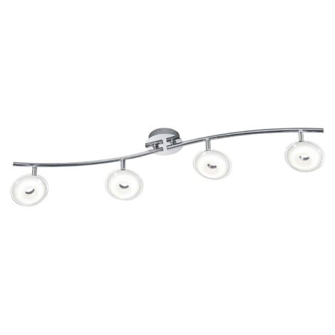 Trio Leuchten Trio 875910406 Pilatus Faretto LED, 4x3.8 W, Cromato, 90 cm 3.8 W, Cromo, 4er-Balken [Classe di efficienza energetica A++]