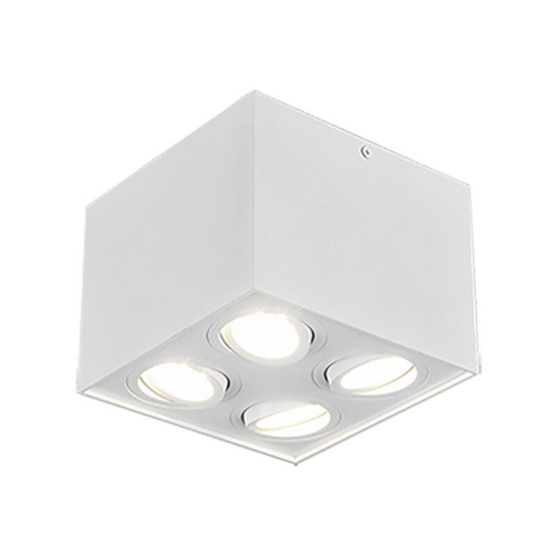 Image of Trio Biscuit Downlight moderno da superficie a 4 luci bianco opaco