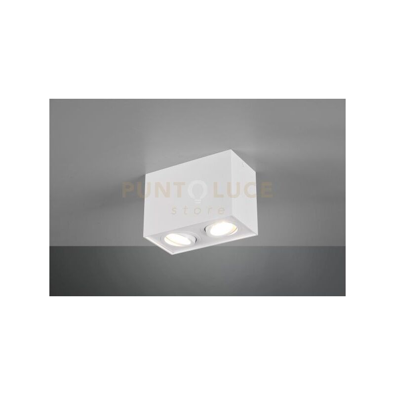 Trio - biscuit cubo bianco 2 spots orientabili l. 17,8 x 9,6CM h. 12,5CM attacco GU10