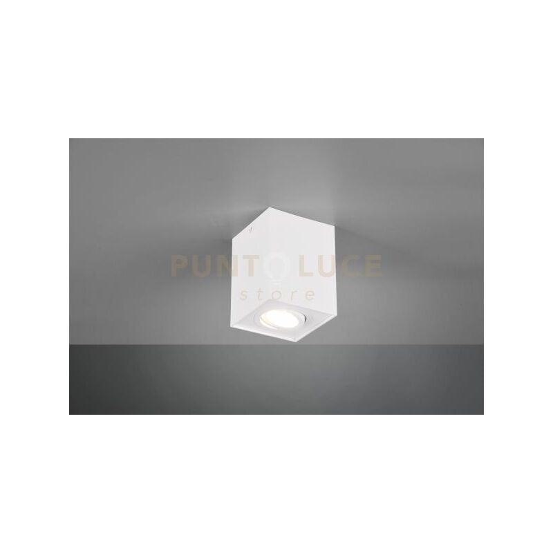 Biscuit cubo spot orientabile bianco l. 9,6 x 9,6CM h. 12,5CM 1 luce attacco GU10