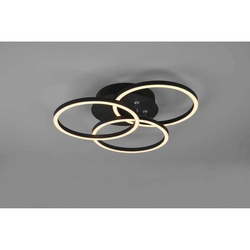 Image of Iperbriko - Plafoniera 3 Cerchi Orientabili Led Dimmer Circle Nero Trio Lighting