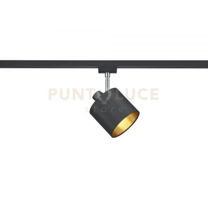 Duoline tommy spot orientabile paralume nero interno oro d. 12cm 78330179