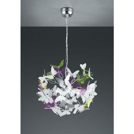 Trio lighting italia butterfly sospensione cromata con farfalle attacco g9 r30214017