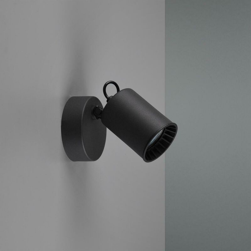 Image of Trio Lighting - italia pago faretto 1 spot da soffitto attacco gu10 in metallo colore nero opaco 803500132