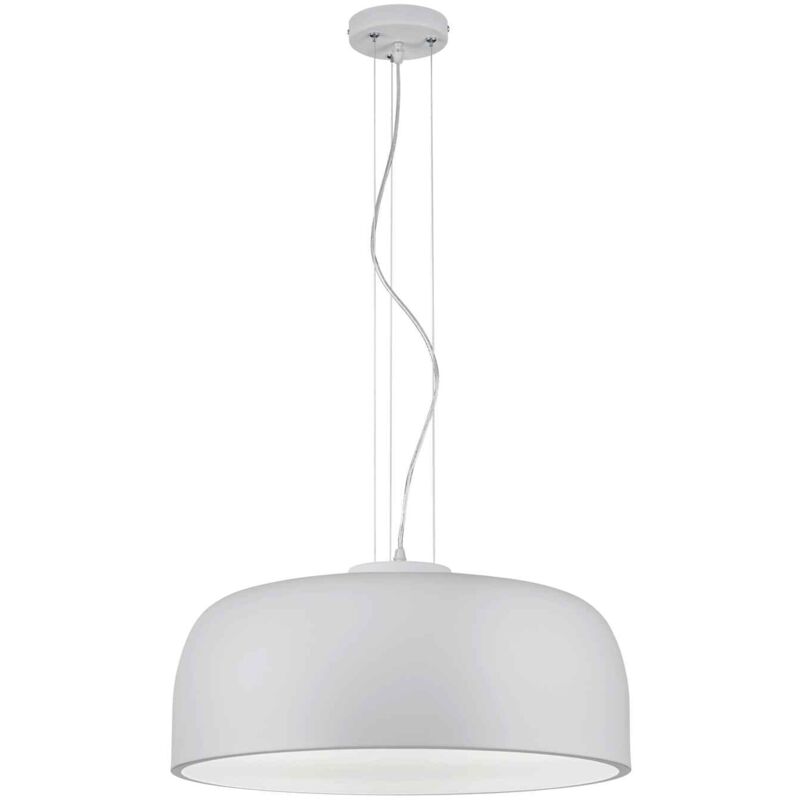 Lampada a sospensione 4 luci, metallo, bianco opaco, D52 cm, Baron