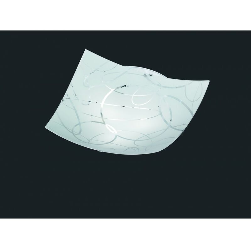 Image of Plafoniera Quadrata Spirelli 3xE27 Vetro Con Cerchi Decorativi 50x50 cm Trio Lighting