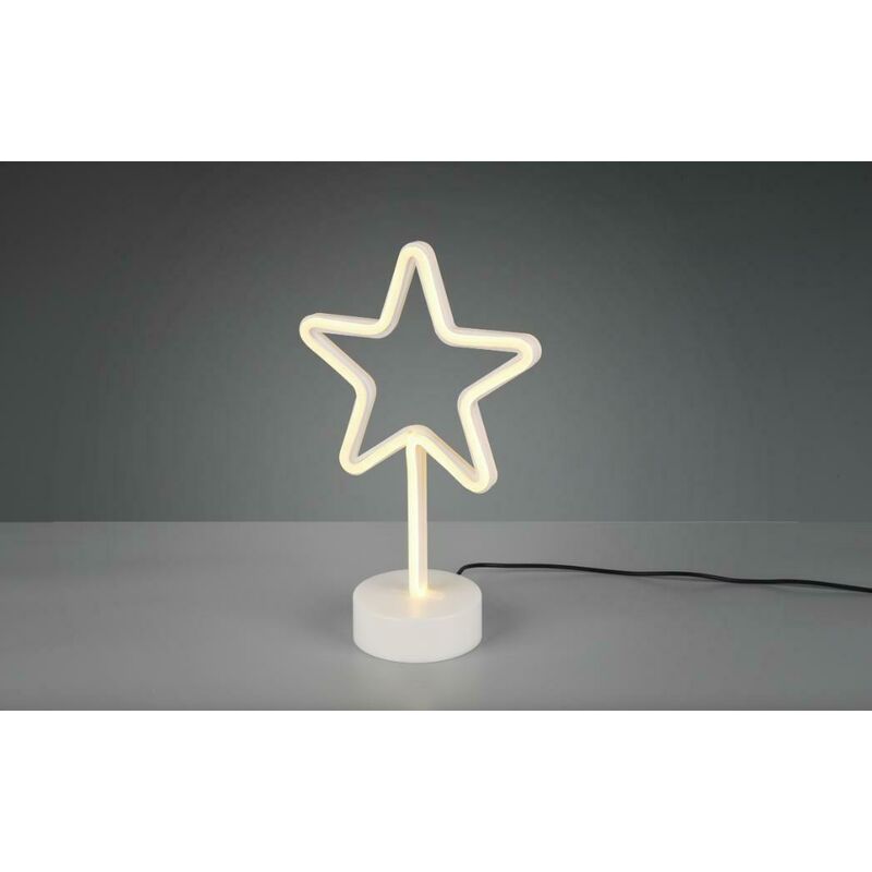 Image of Trio Lighting - italia star lampada da tavolo led 1,8w in plastica colore bianco con interruttore on/off r55230101
