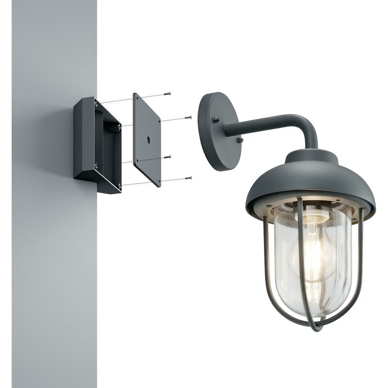 Trio lighting outdoor concave corner wall light mounting bracket black 9965-32