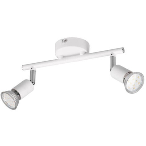 Trio lighting paris ampoules projecteur exclu barre 2 lumiÈres gu10 connexion blanc mat r80912031