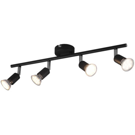Trio lighting paris ampoules projecteur exclu barre 4 lumiÈres gu10 connexion noir mat r80914032