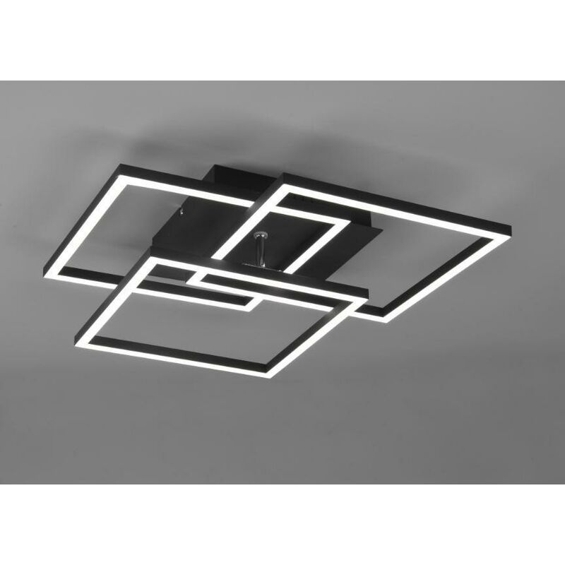 Image of Plafoniera led mobile 3 quadrati orientabili con telecomando multifunzione 28w 2700-6000k nero opaco r62883132 - Trio Lighting