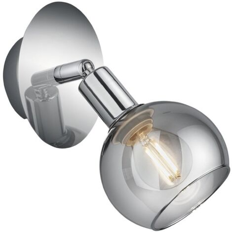 Trio Lighting Plafonnier chrome avec verre fumé