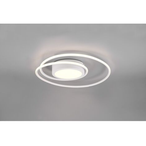 Trio Lighting Yava Plafoniera Led Bianca Tonda Con Telecomando Multifunzione D.60Cm