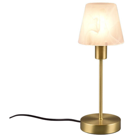Trio Luis Ii Lampe de table classique avec abat-jour rond conique en laiton mat
